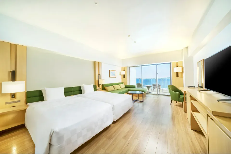 The Orion Hotel Motobu Resort and Spa ocean-view twin room with balcony
